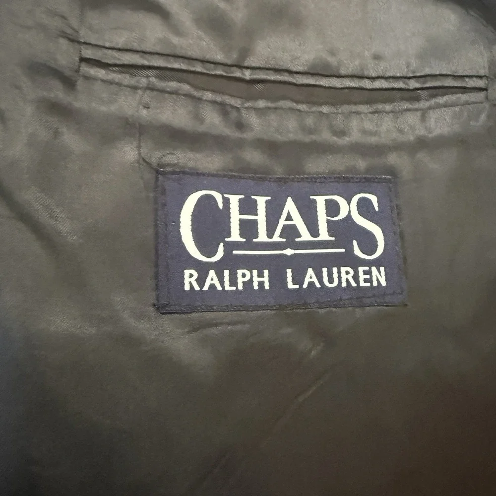 Vtg 98 Chaps Ralph Lauren Mens Black Micro Fiber Blazer Sport Coat 46 R Union